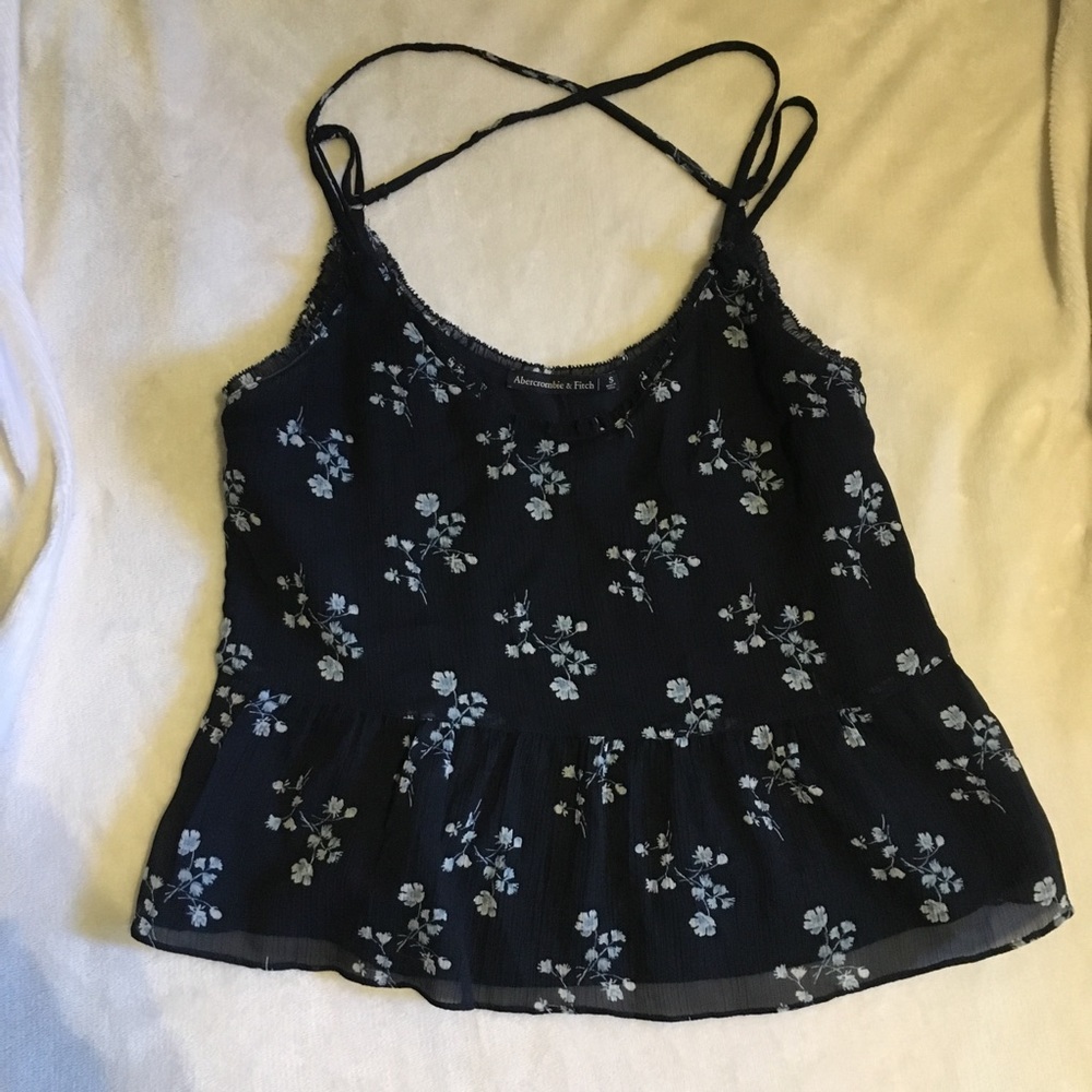Navy Floral Top